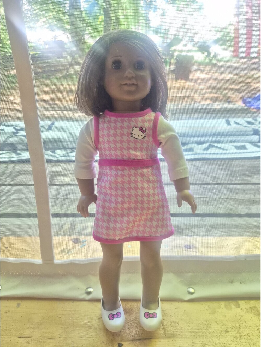 American Girl Doll Look Alike Doll With Hello Kitty Outfit